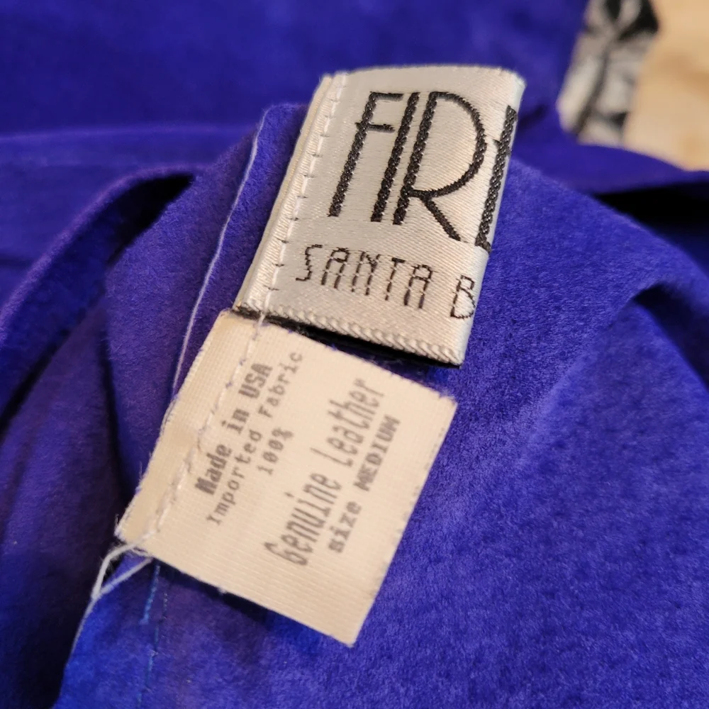 Vintage 1980s Suede Electric Blue Knee Length Dress With Rhinestones Size M - Picture 15 of 16